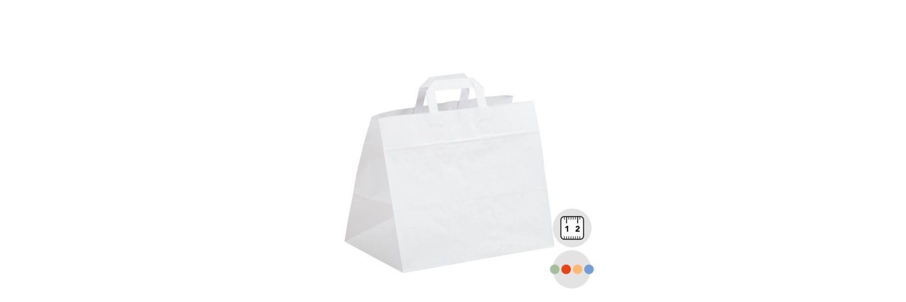 Papiertaschen mit Flachhenkel & breitem Boden