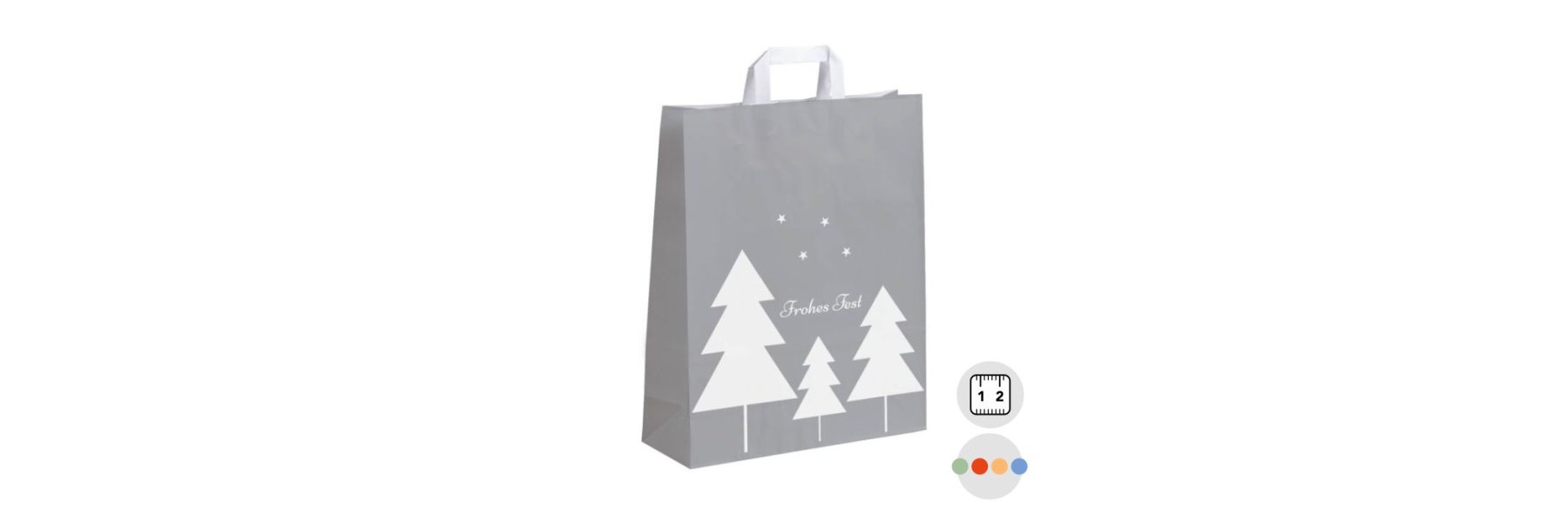 Papiertaschen mit Flachhenkel für Weihnachten