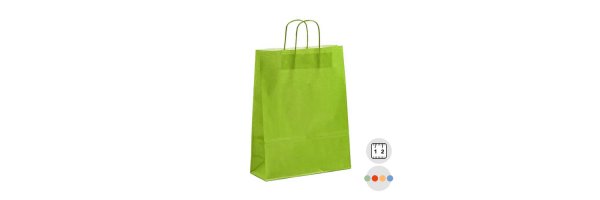 Papiertaschen mit Papierkordeln in Taschenfarbe