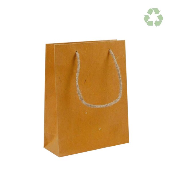 ZEROTREE® Tasche - Format 26+10x35 cm - Baumwollreste & Jutefasern - braun