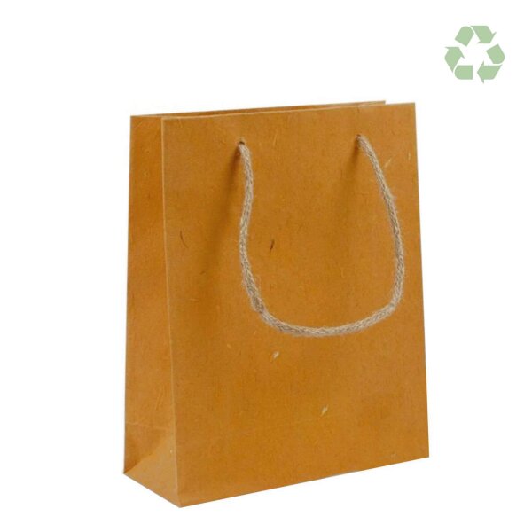 ZEROTREE® Tasche - Format 30,5+10x40,5 cm - Baumwollreste & Jutefasern - braun