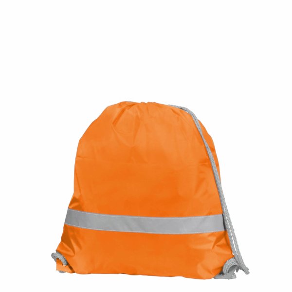 Nylon-Rucksack mit Reflektorband - Format 36x40 cm - orange