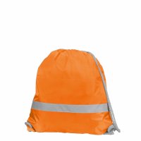 Rucksack aus Nylon mit Zugkordel und Reflektorband - Format 36x40 cm - orange