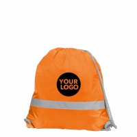 Rucksack aus Nylon mit Zugkordel und Reflektorband - Format 36x40 cm - orange
