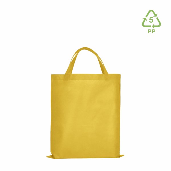 Non-Woven Vliestaschen Mini mit zwei kurzen Griffen - Format 22x26 cm - gelb