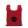 Etui mit Druckknopf & Karabinerhaken - faltbare Einkaufstasche 40x38 cm - rot