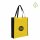 Non-Woven Shopper mit Boden- und Seitenfalte - Hochformat 38+10x42 cm - gelb/schwarz - bedruckt