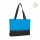 Non-Woven Shopper mit Boden- und Seitenfalte - Querformat 38+10x29 cm - blau/schwarz