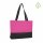 Non-Woven Shopper mit Boden- und Seitenfalte - Querformat 38+10x29 cm - pink/schwarz