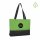 Non-Woven Shopper mit Boden- und Seitenfalte - Querformat 38+10x29 cm - grün/schwarz - bedruckt