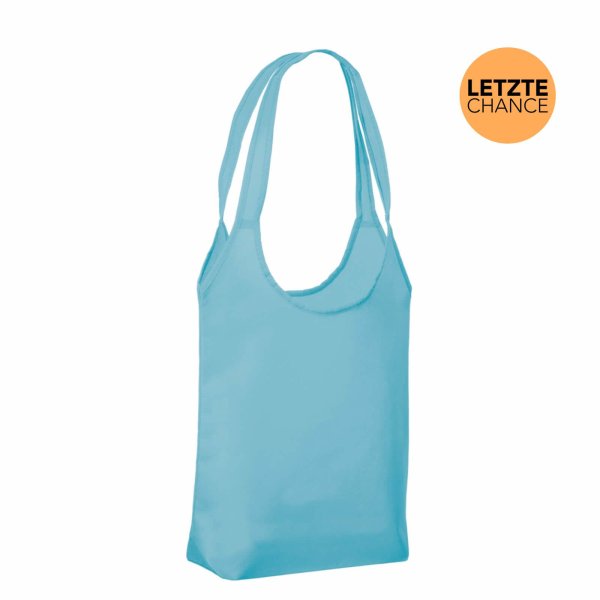 Shopper Non-Woven - Vliestaschen mit zwei langen Henkeln - Bodenfalte - Format 34+14x41 cm - türkis