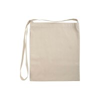 Baumwolltasche - Format 34x40 cm - lange Umhängeschlaufe - naturfarben