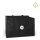 Vliestragetasche mit extra breitem Boden und langen Griffen - 50+30x32 cm - schwarz - bedruckt