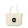 Baumwolltasche mit Bodenfalte und mittellangen Griffen - schwere Qualität 190 g/m² - Format 46x35+12 cm - natur - bedruckt mit Logo