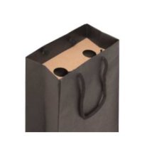 2er Flaschentragetasche aus Recycling-Papier - Format 20+09x38 cm - VPE 100 Stück - 170 g/m² - Recycling Kraftpapier - schwarz