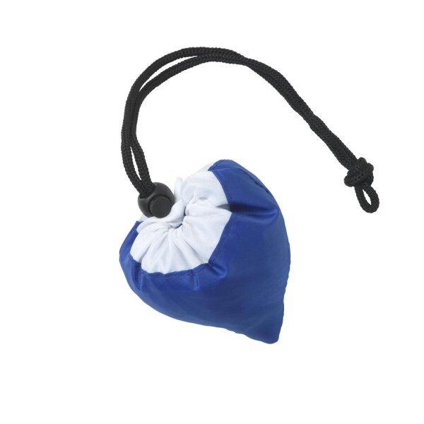 Faltbare Einkaufstasche Erdbeerform 38x38cm - blau - zusammengefaltet