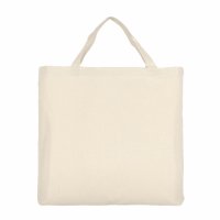 Stofftasche mit Bodenfalte und zwei kurzen Henkeln - schwerer Baumwoll-Köper ca. 280 g/qm - Format 42x42+10 cm - naturfarben