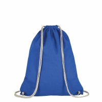 Rucksack aus Baumwolle mit zwei Tragekordeln - Format 38x46 cm - royalblau