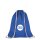 Baumwollrucksack - Format 38x46 cm - Tragekordeln - royalblau - bedruckt mit Logo