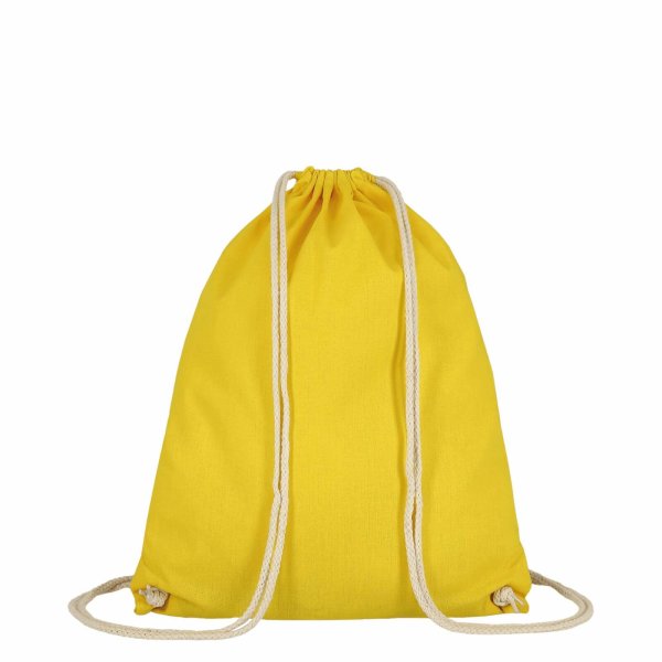 Rucksack aus Baumwolle mit zwei Tragekordeln - Format 38x46 cm - gelb