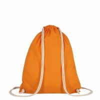 Rucksack aus Baumwolle mit zwei Tragekordeln - Format 38x46 cm - orange
