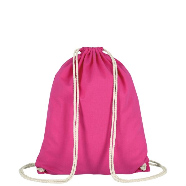 Baumwollrucksack - Format 38x46 cm - Tragekordeln - pink