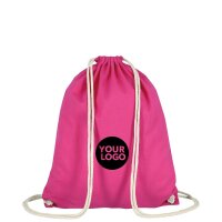 Baumwollrucksack - Format 38x46 cm - Tragekordeln - pink...