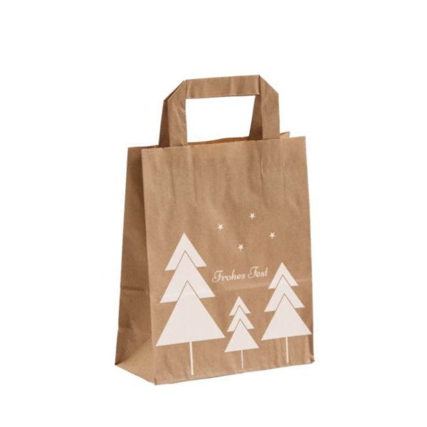 Kleine Weihnachtstüte aus Papier Format 18x8x22 cm - Tannenwald