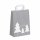 Weihnachtliche Papiertragetasche mit Flachhenkel - Format 22+10x28 cm - Kraftpapier 80 g/qm - je VPE 250 Stück - Tannenwald Taupe