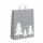 Weihnachtliche Papiertragetasche mit Flachhenkel - Format 32+12x40 cm - Kraftpapier 90 g/qm - je VPE 250 Stück - Tannenwald Taupe