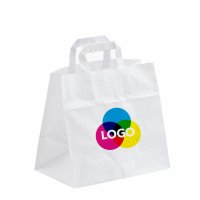 Papiertasche mit CMYK-Werbedruck - Flachhenkel - Format...