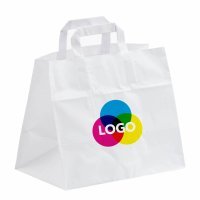 Papiertasche mit CMYK-Werbedruck - Flachhenkel - Format...