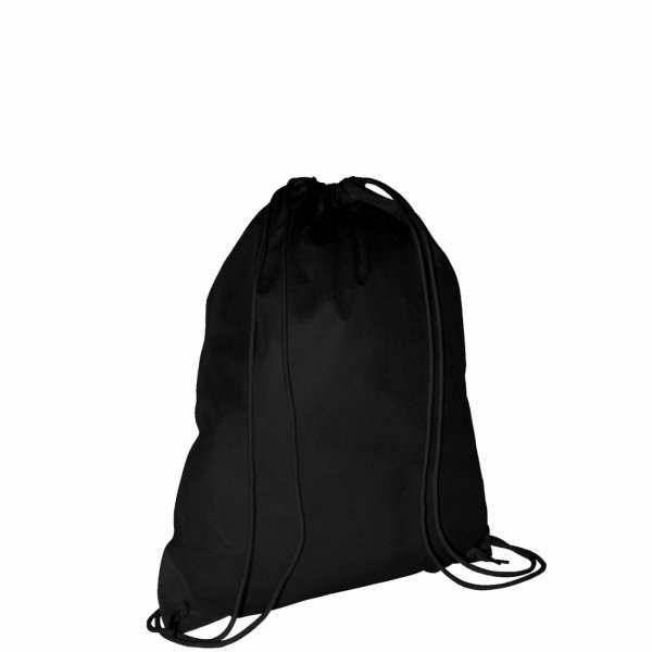 Rucksack aus Non-Woven mit Zugkordel - Format 38x46 cm - schwarz