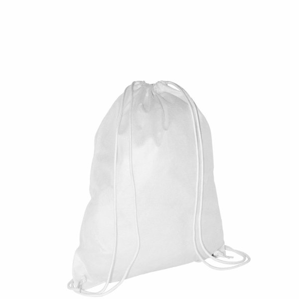 Rucksack aus Non-Woven mit Zugkordel - Format 38x46 cm - weiß