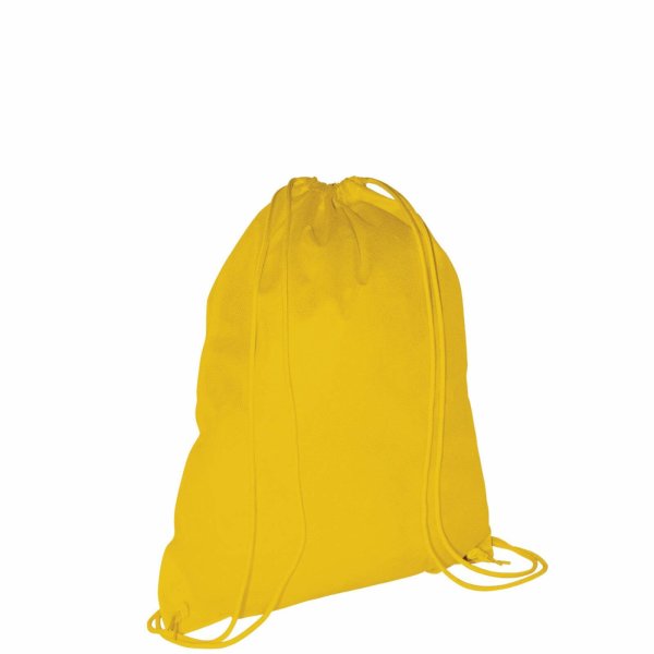 Rucksack aus Non-Woven mit Zugkordel - Format 38x46 cm - gelb