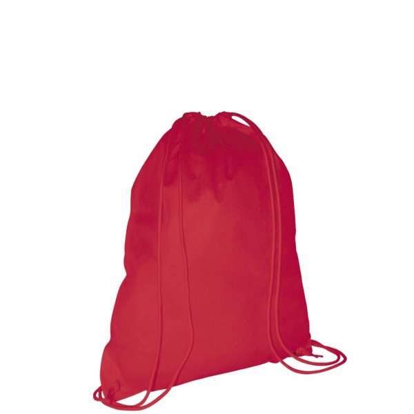 Rucksack aus Non-Woven mit Zugkordel - Format 38x46 cm - rot