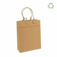 Recycling-Papiertasche mit handgeknüpften Kordeln...