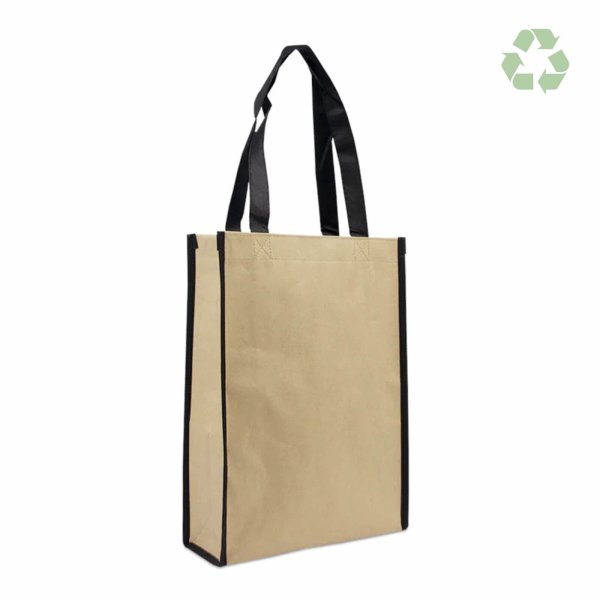 recyclingpapiertasche-non-woven-natur-schwarz-mittelgross
