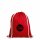 Rucksack aus Baumwolle - Format 38x42 cm - rot bedruckt mit Logo