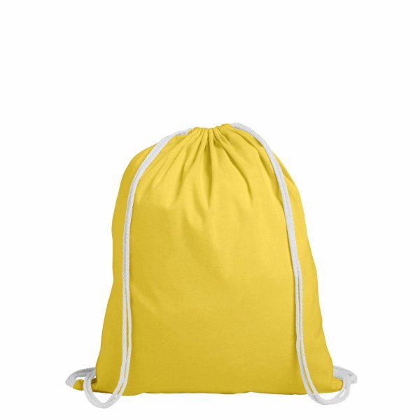 Rucksack aus Baumwolle mit zwei Tragekordeln - Format 38x42 cm - gelb