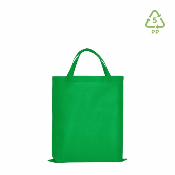 Non-Woven Mini Vliestaschen mit zwei kurzen Griffen - Format 22x26 cm - grün