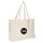 XL-Baumwolltasche mit Boden- & Seitenfalte 48+12x36 cm - natur mit Logo bedruckt