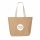 Jute-Einkaufstasche mit beigen Baumwollgriffen - Format 48+15x35 cm - bedruckt mit Logo
