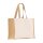 Jute-Canvas-Tasche - Format 42+19x33 cm - lange Griffe - naturfarben