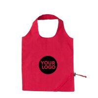 Faltbare Baumwolltasche - Format 38x38 cm - Erdbeerform - rot - bedruckt