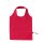 Faltbare Baumwolltasche - Format 38x38 cm - Erdbeerform - rot - entfaltet