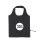 Faltbare Baumwolltasche - Format 38x38 cm - Erdbeerform - schwarz - bedruckt