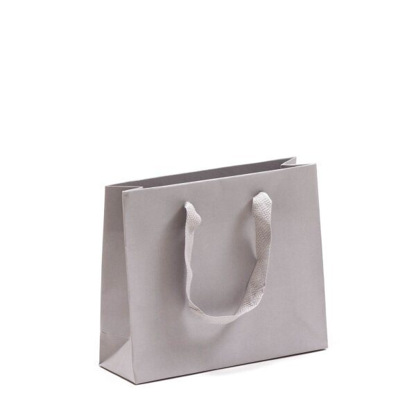 Exklusive Papiertasche - 24+08x20 cm - DeLuxe Royal UNI - grau