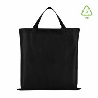 Große Non-Woven Tasche XL mit kurzen Griffen im Format 50x50cm - schwarz