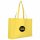 XL-Baumwolltasche mit Boden- & Seitenfalte 48+12x36 cm - gelb mit Logo bedruckt